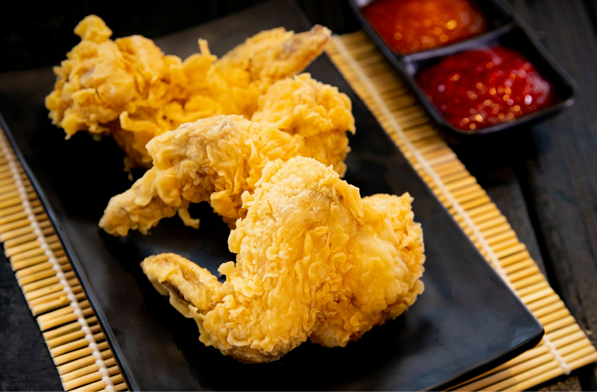 Korean fried chicken on a plate